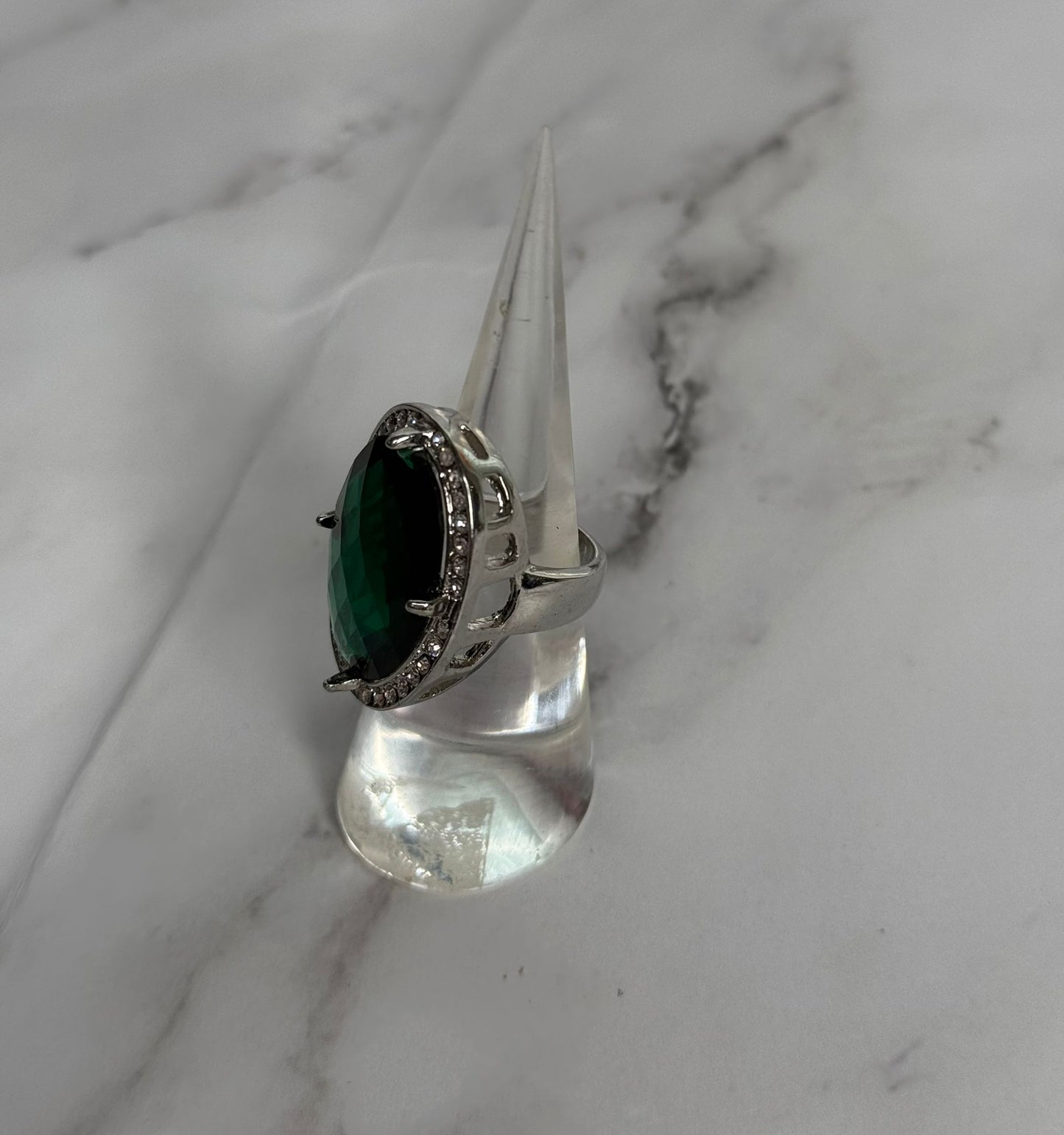 Anillo cristal verde