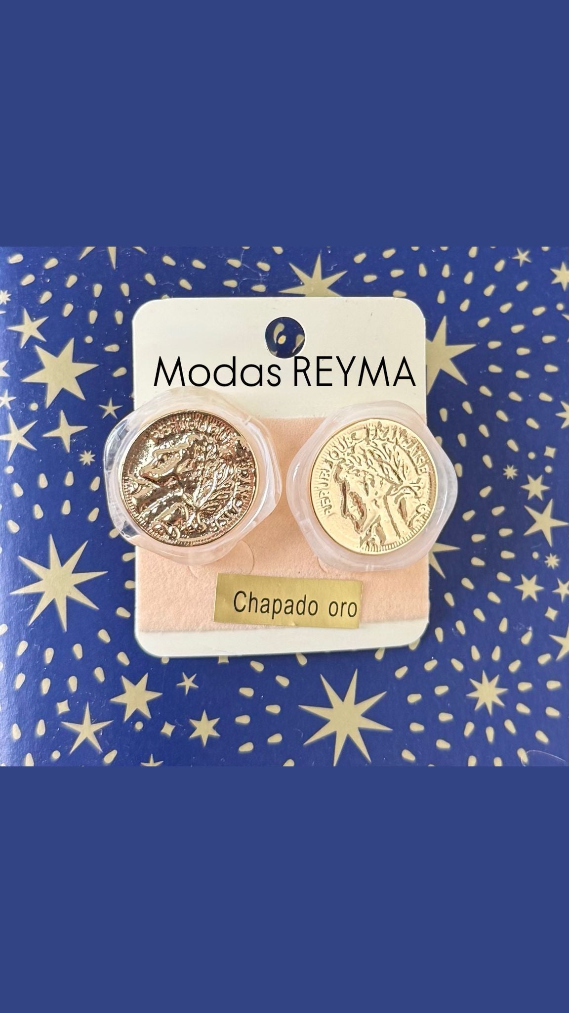 Pendiente moneda blanca