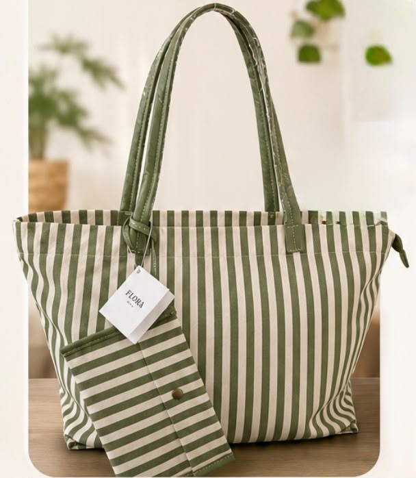 Bolso rayas greens