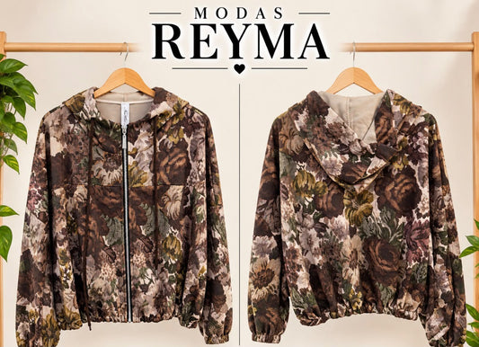 Bomber Floral Marrón