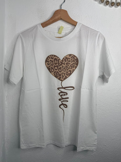 Camiseta Love Leopardo