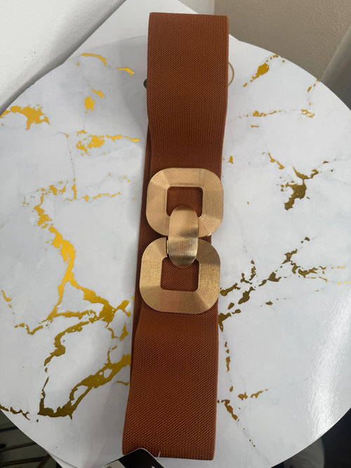 Cinturón elástico marrón