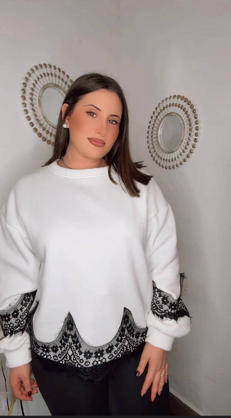 Sudadera Encaje
