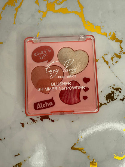 Colorete en polvo e iluminador