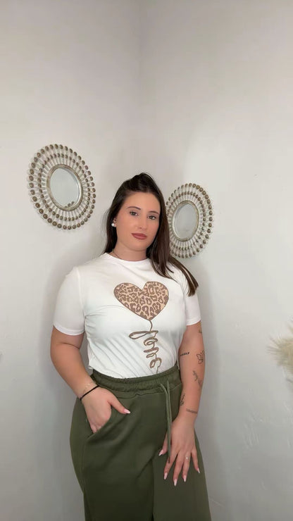 Camiseta Love Leopardo