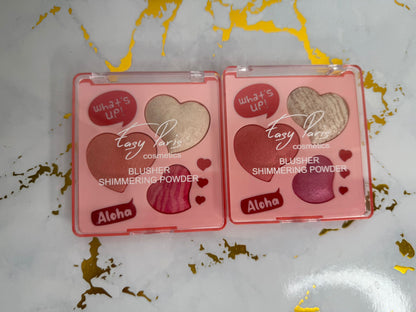 Colorete en polvo e iluminador