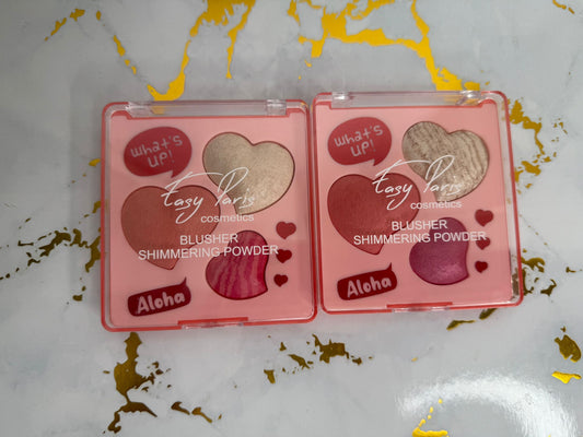 Colorete en polvo e iluminador