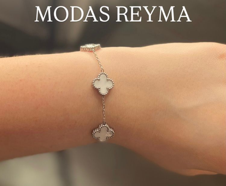 Pulsera trebol white