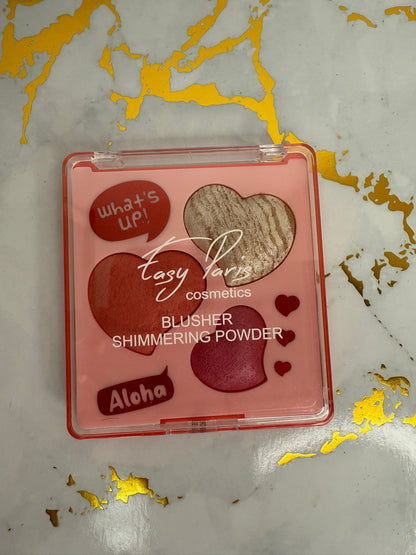 Colorete en polvo e iluminador